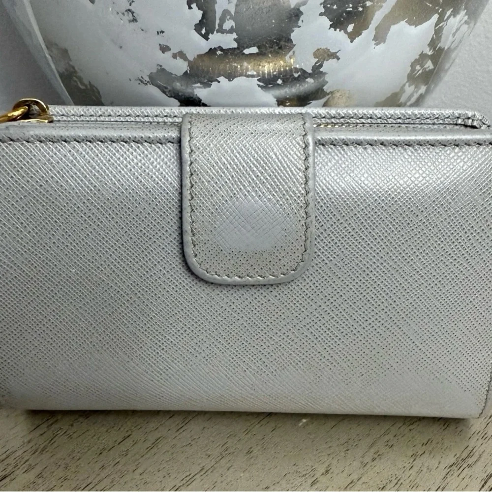 Prada Gray Saffiano Leather Wallet - Picture 6 of 11